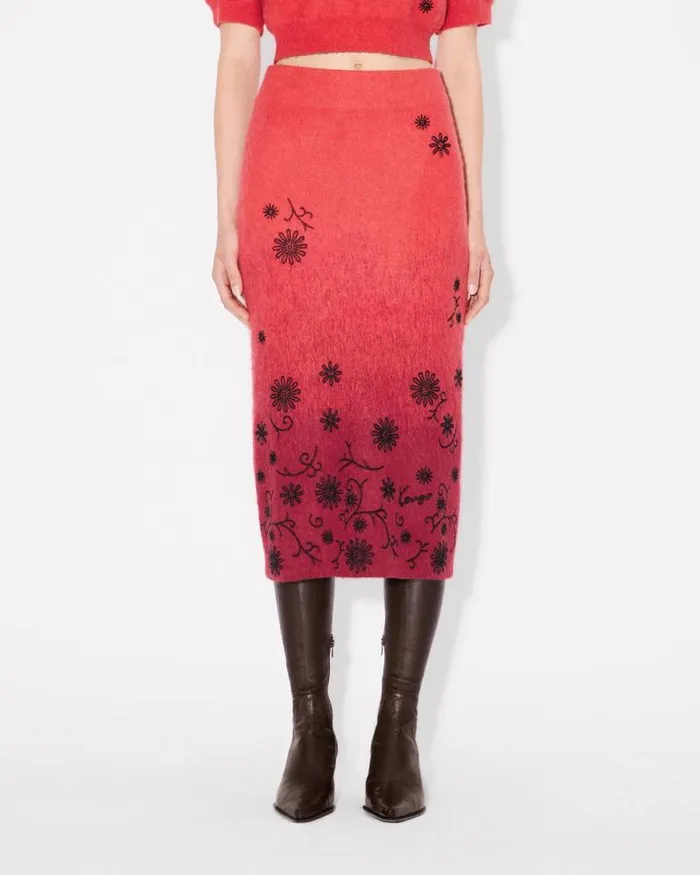 Women 039KENZO Marguerite039 Embroidered Skirt Cherry Kenzo Dresses And Skirts