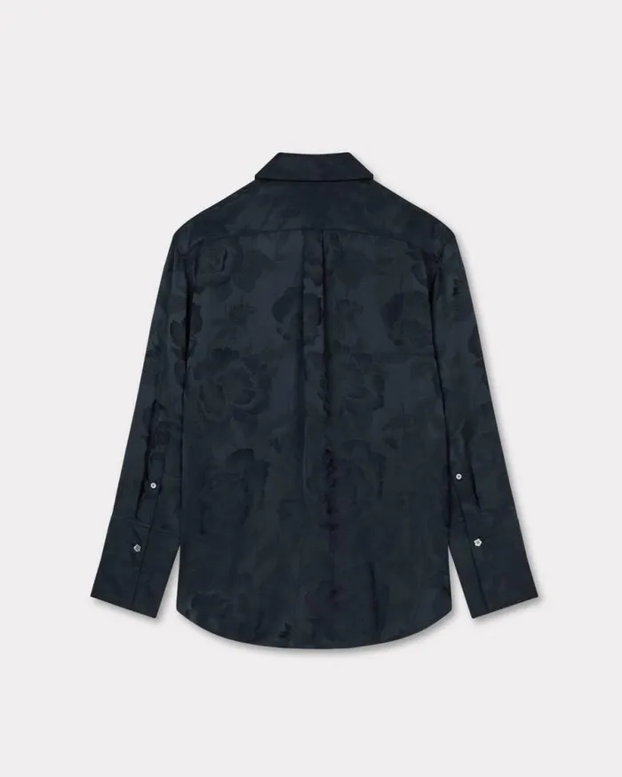 Women 039KENZO Peonies039 Shirt In Silk Viscose Black Kenzo Shirts And Tops