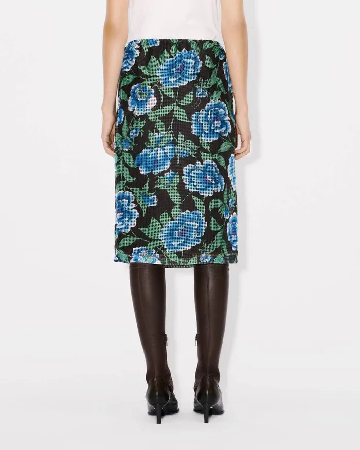 Women 039KENZO Peonies039 Skirt Black Kenzo Dresses And Skirts