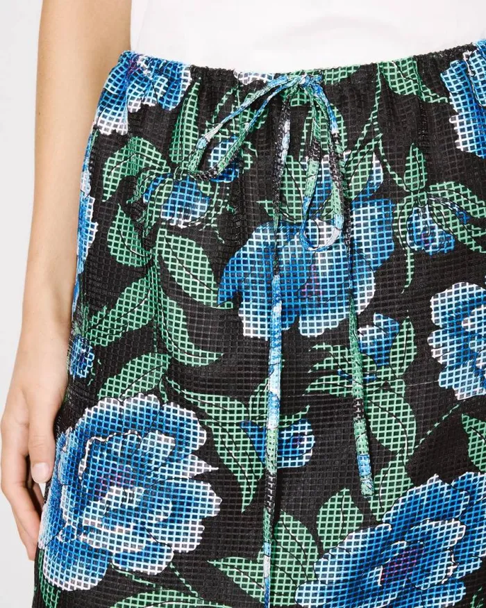 Women 039KENZO Peonies039 Skirt Black Kenzo Dresses And Skirts