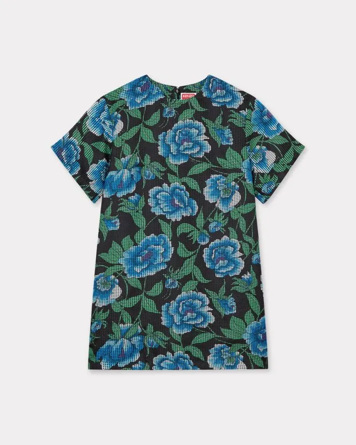 Women 039KENZO Peonies039 Tshirt Dress Black Kenzo Dresses And Skirts