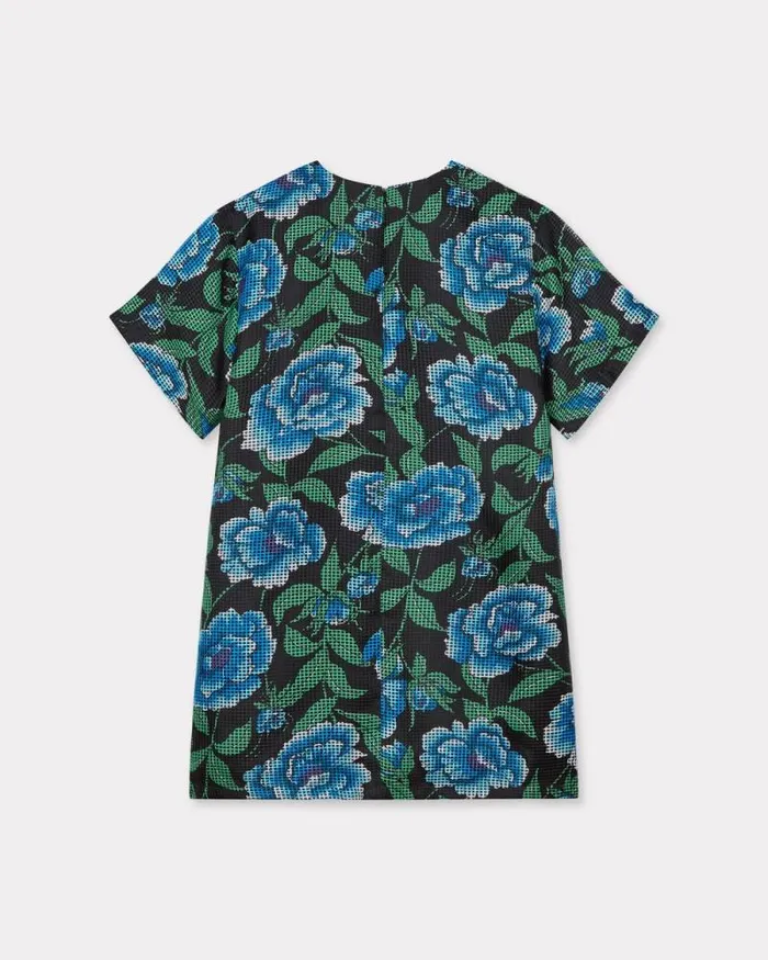 Women 039KENZO Peonies039 Tshirt Dress Black Kenzo Dresses And Skirts