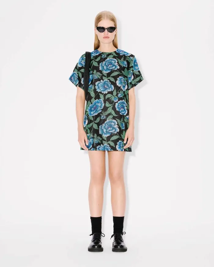 Women 039KENZO Peonies039 Tshirt Dress Black Kenzo Dresses And Skirts