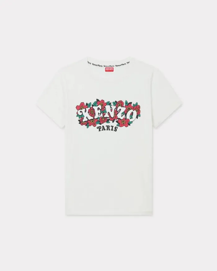 Women 039KENZO VERDY MARKET039 Cotton Tshirt Off White Kenzo Tshirts And Polos