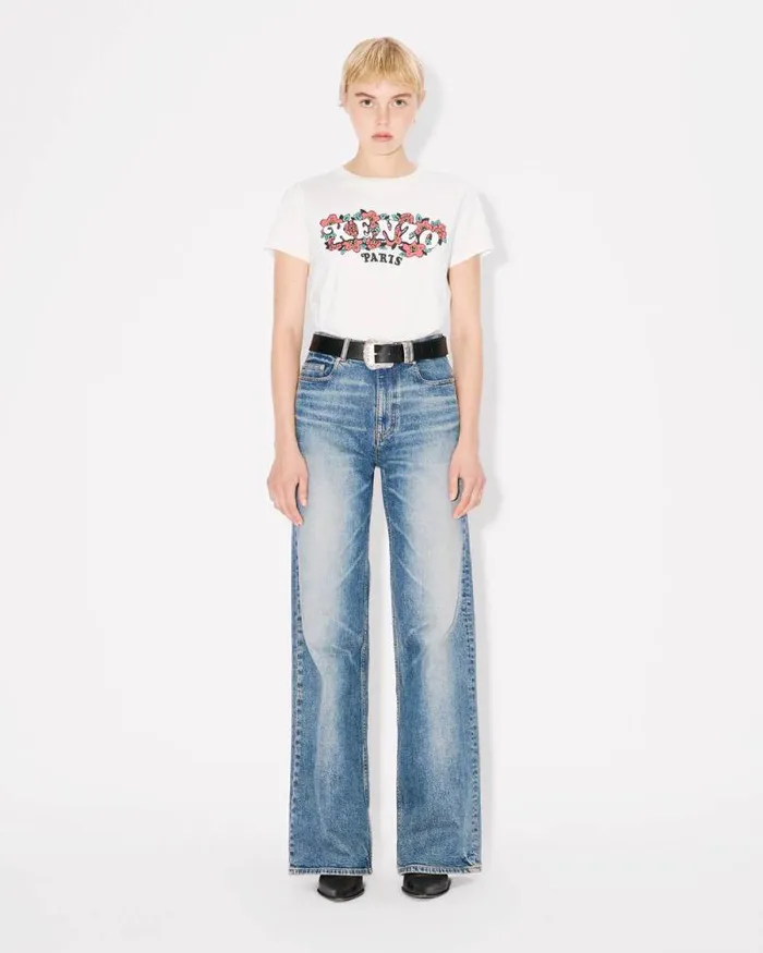Women 039KENZO VERDY MARKET039 Cotton Tshirt Off White Kenzo Tshirts And Polos