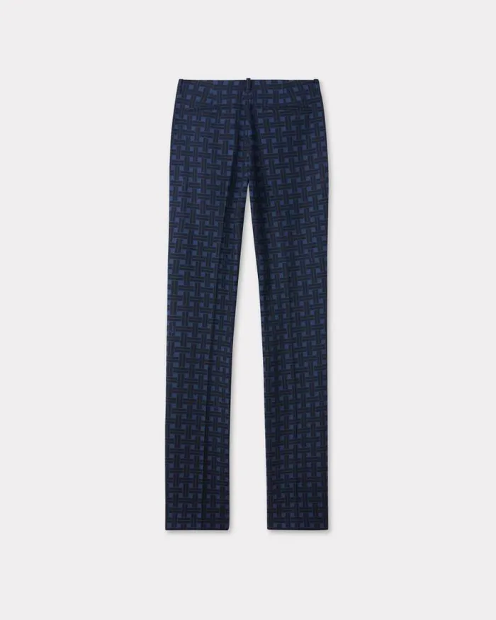 Women 039KENZO Weave039 Cigarette Pants Midnight Blue Kenzo Pants And Shorts