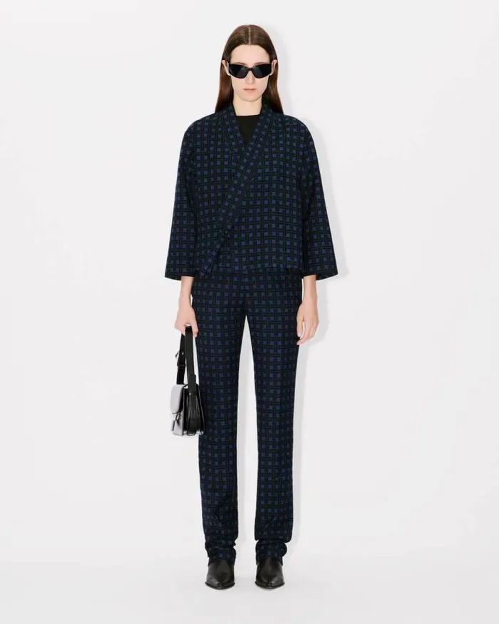 Women 039KENZO Weave039 Cigarette Pants Midnight Blue Kenzo Pants And Shorts