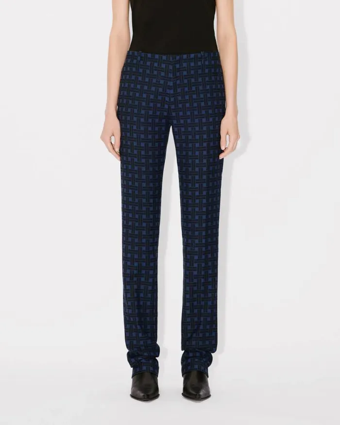 Women 039KENZO Weave039 Cigarette Pants Midnight Blue Kenzo Pants And Shorts