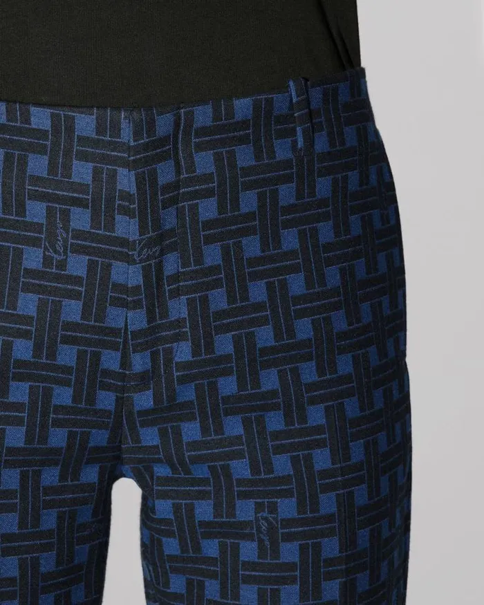 Women 039KENZO Weave039 Cigarette Pants Midnight Blue Kenzo Pants And Shorts