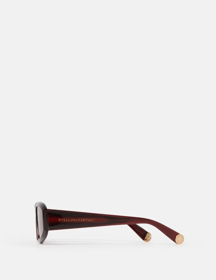 Women Abstract Rectangle Sunglasses Glossy Dark Wine And Gold Stella McCartney Sunglasses Women Abstract Rectangle Sunglasses Glossy Dark Wine And Gold Stella McCartney Sunglasses