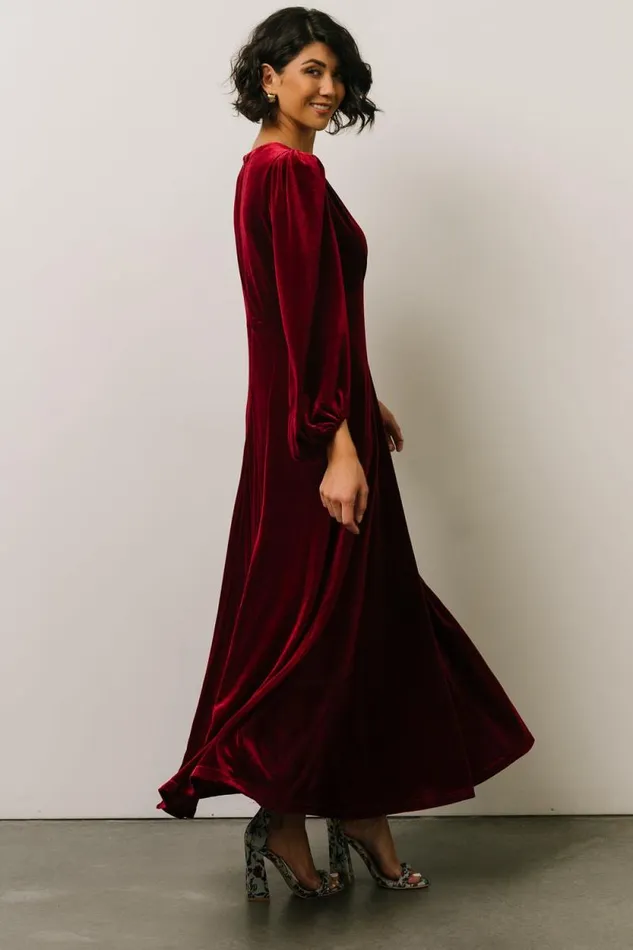 Women Adelita Velvet Maxi Dress Merlot Baltic Born Maxi Dresses Women Adelita Velvet Maxi Dress Merlot Baltic Born Maxi Dresses