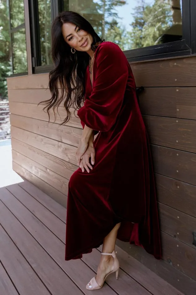Women Adelita Velvet Maxi Dress Merlot Baltic Born Maxi Dresses Women Adelita Velvet Maxi Dress Merlot Baltic Born Maxi Dresses
