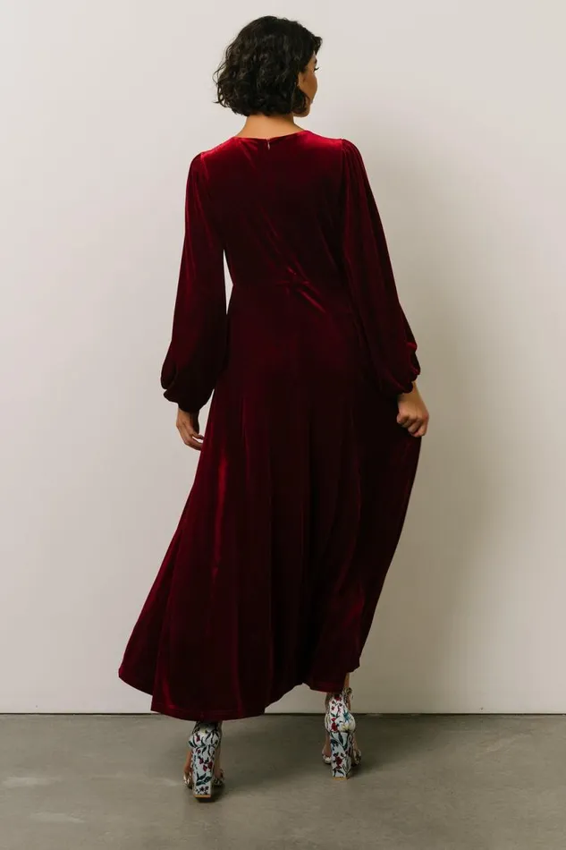 Women Adelita Velvet Maxi Dress Merlot Baltic Born Maxi Dresses Women Adelita Velvet Maxi Dress Merlot Baltic Born Maxi Dresses