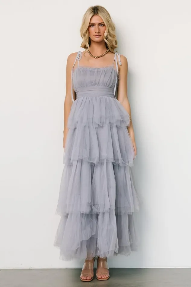Women Alora Tulle Tiered Maxi Dress Dusty Slate Baltic Born Tulle Styles Women Alora Tulle Tiered Maxi Dress Dusty Slate Baltic Born Tulle Styles
