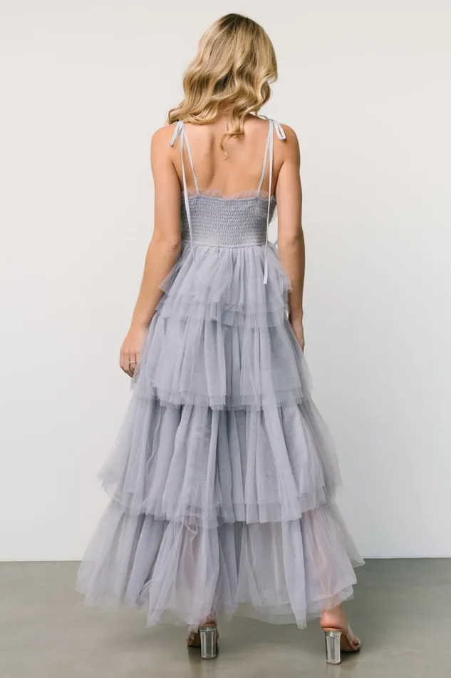 Women Alora Tulle Tiered Maxi Dress Dusty Slate Baltic Born Tulle Styles Women Alora Tulle Tiered Maxi Dress Dusty Slate Baltic Born Tulle Styles