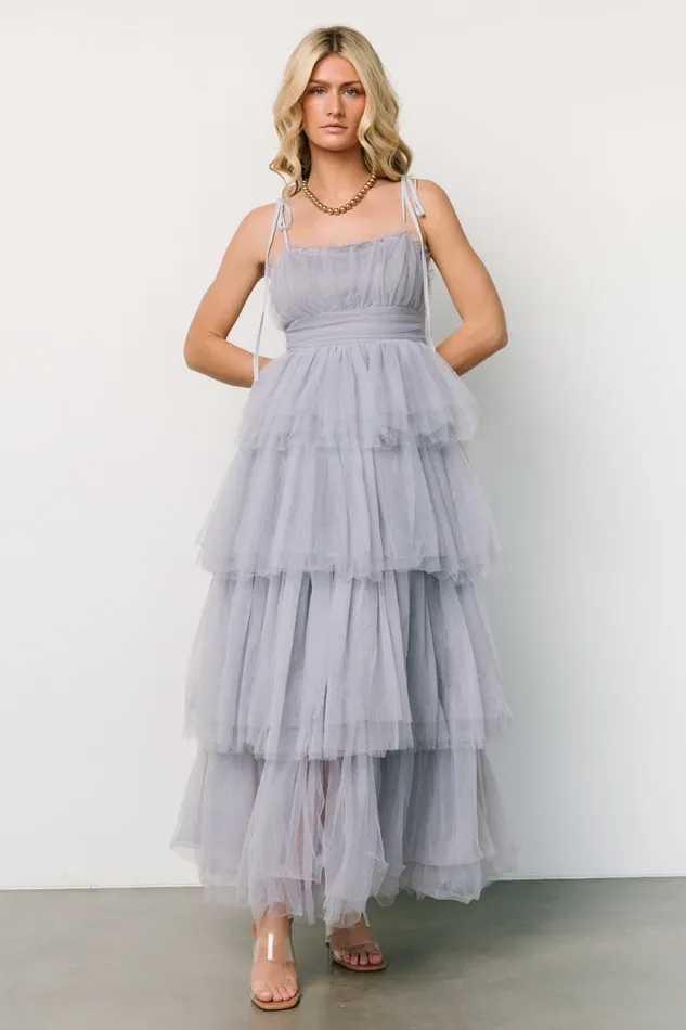 Women Alora Tulle Tiered Maxi Dress Dusty Slate Baltic Born Tulle Styles Women Alora Tulle Tiered Maxi Dress Dusty Slate Baltic Born Tulle Styles