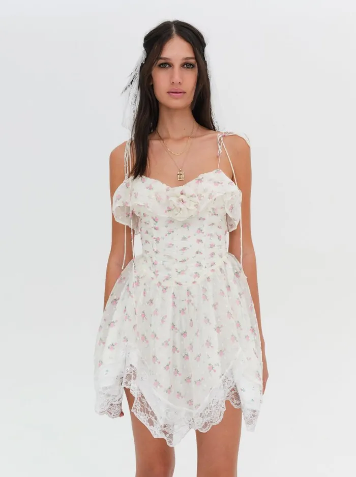 Women Amelia Mini Dress White For Love and Lemons Dresses