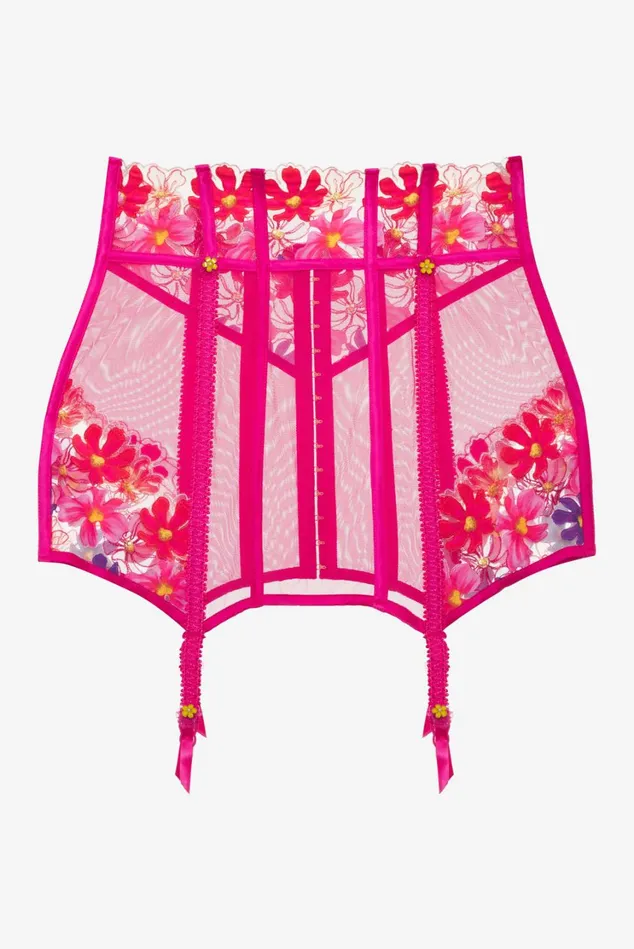 Women Anemone Floral Garter Skirt Pink For Love and Lemons Lingerie