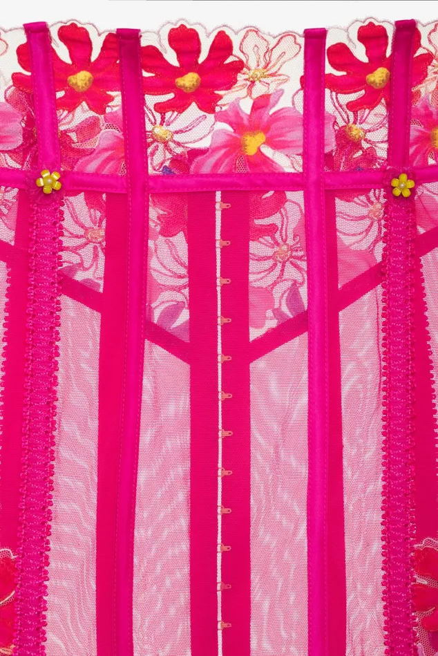 Women Anemone Floral Garter Skirt Pink For Love and Lemons Lingerie