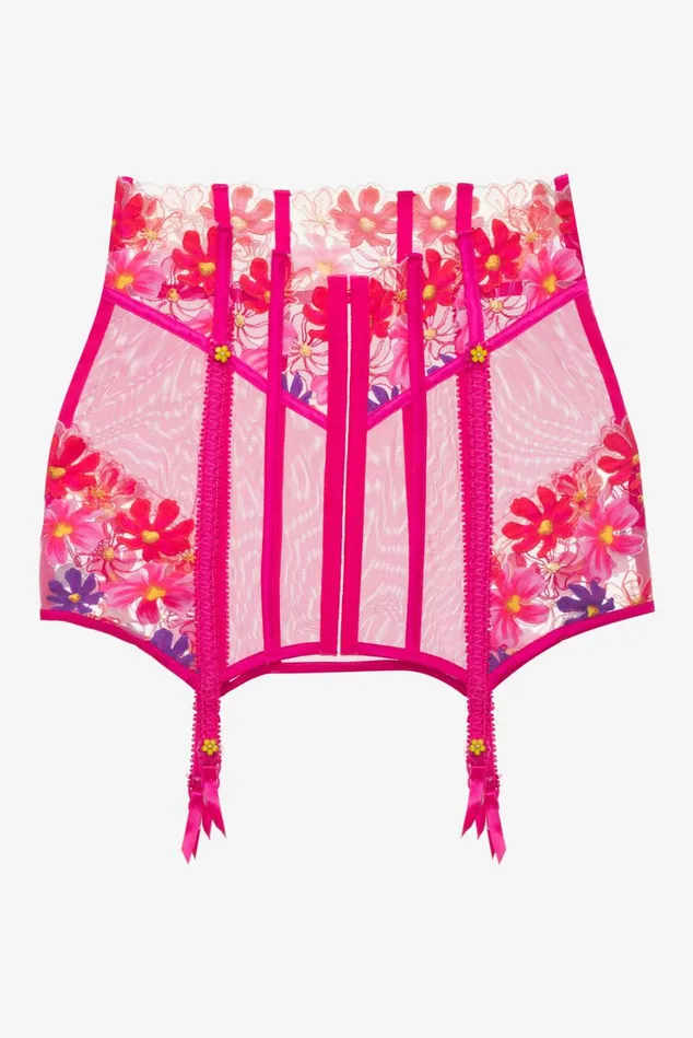 Women Anemone Floral Garter Skirt Pink For Love and Lemons Lingerie