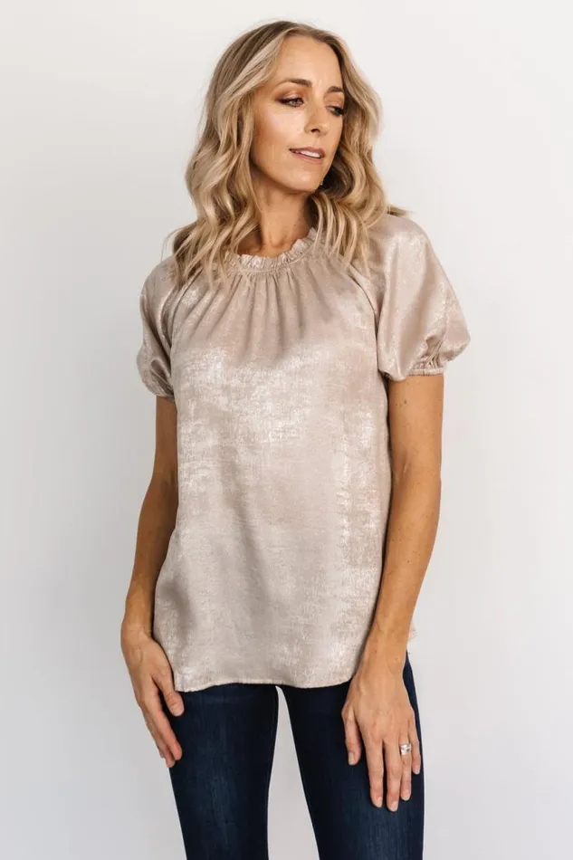 Women Angelica Shimmer Top Champagne Baltic Born Blouses and Shirts