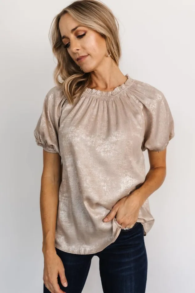 Women Angelica Shimmer Top Champagne Baltic Born Blouses and Shirts