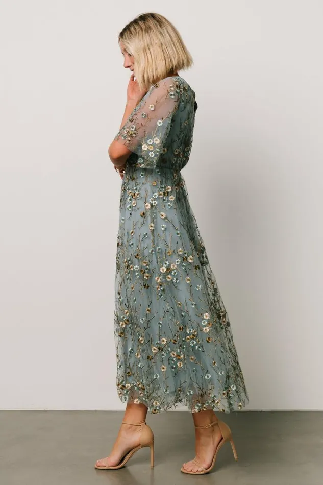 Women Arabella Embroidered Tulle Maxi Dress Dusty Blue Floral Baltic Born Tulle Styles Women Arabella Embroidered Tulle Maxi Dress Dusty Blue Floral Baltic Born Tulle Styles
