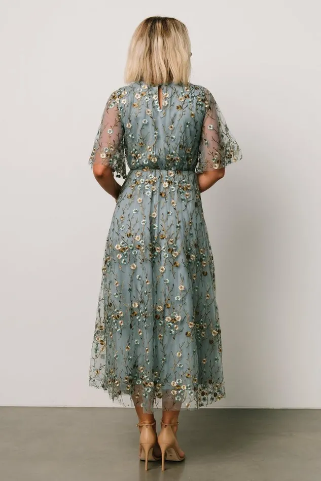 Women Arabella Embroidered Tulle Maxi Dress Dusty Blue Floral Baltic Born Tulle Styles Women Arabella Embroidered Tulle Maxi Dress Dusty Blue Floral Baltic Born Tulle Styles