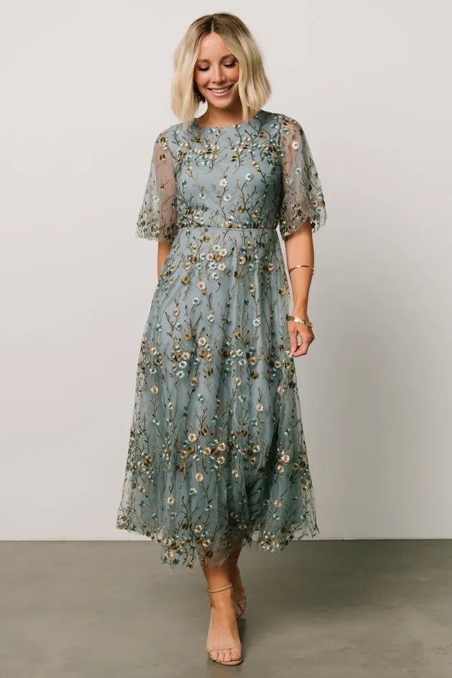 Women Arabella Embroidered Tulle Maxi Dress Dusty Blue Floral Baltic Born Tulle Styles Women Arabella Embroidered Tulle Maxi Dress Dusty Blue Floral Baltic Born Tulle Styles