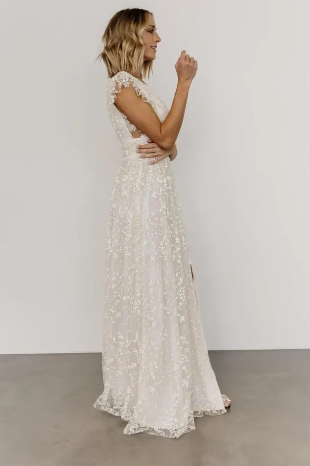 Women Arlene Shimmer Gown Ivory Baltic Born Embellished and Sequined Women Arlene Shimmer Gown Ivory Baltic Born Embellished and Sequined