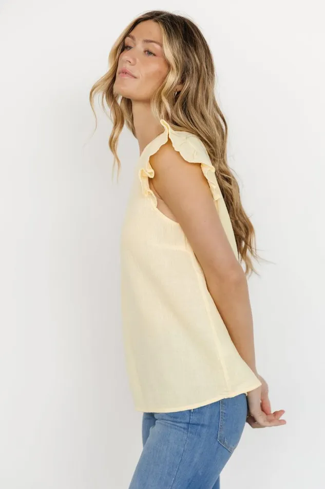 Women Arlowe Ruffle Top Yellow Baltic Born Blouses and Shirts
