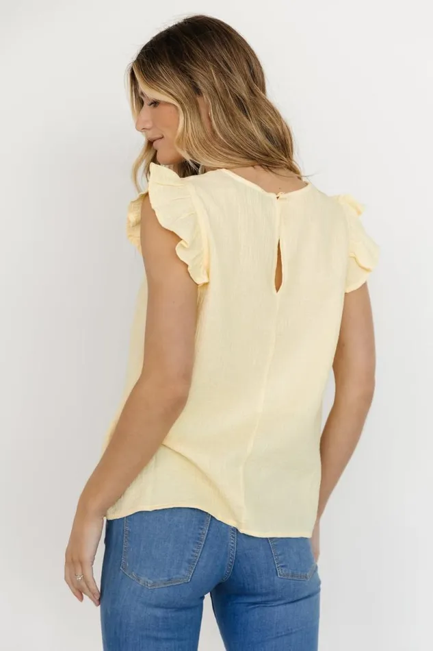 Women Arlowe Ruffle Top Yellow Baltic Born Blouses and Shirts