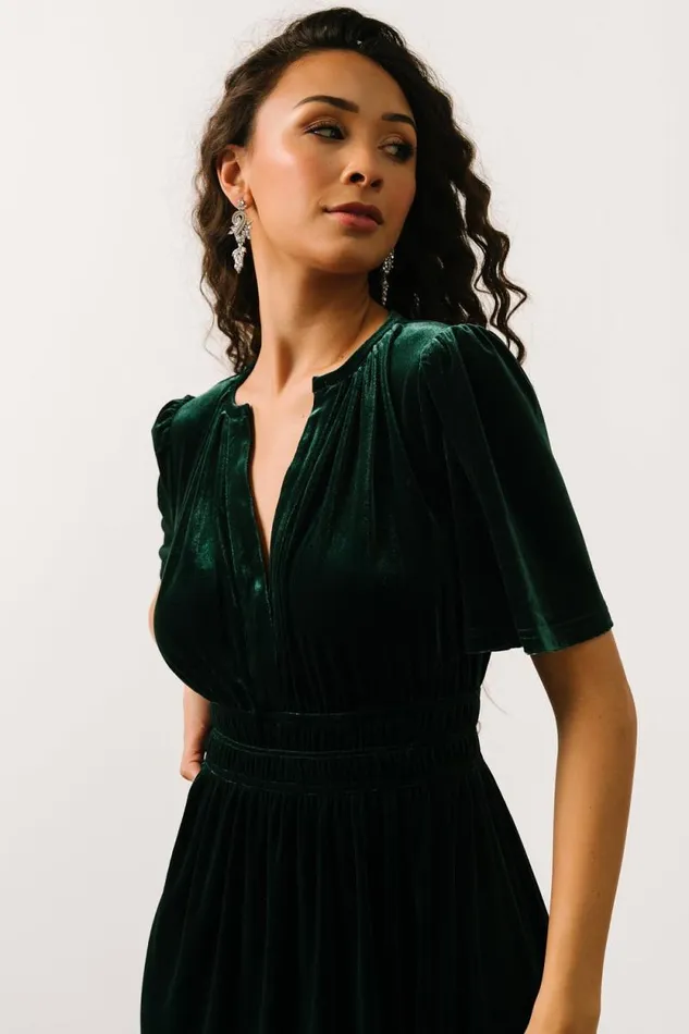 Women Artemis Velvet Maxi Dress Emerald Baltic Born Bump Friendly Women Artemis Velvet Maxi Dress Emerald Baltic Born Bump Friendly