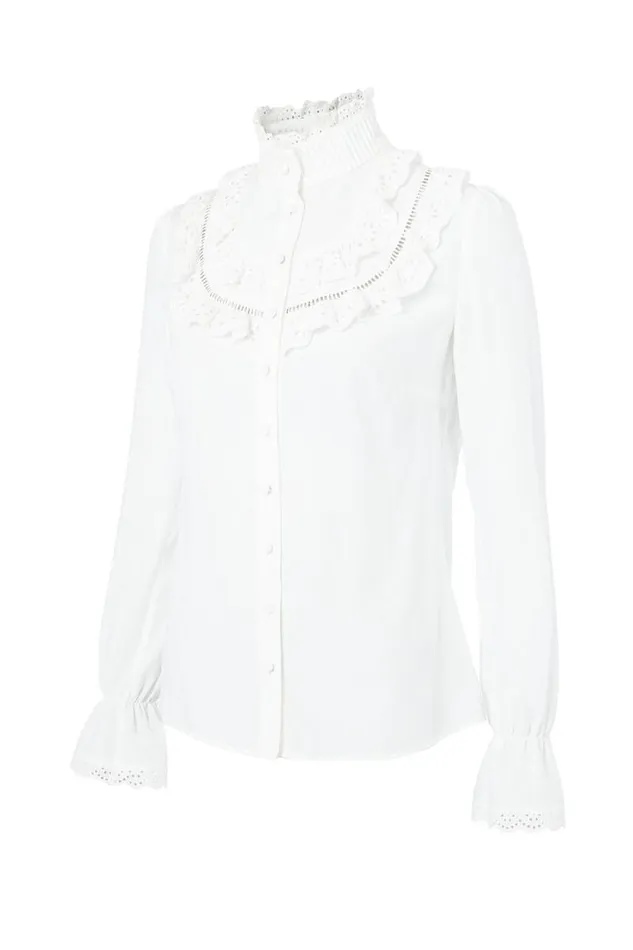 Women Audley Lace Blouse White Holland Cooper Shirts and Blouses