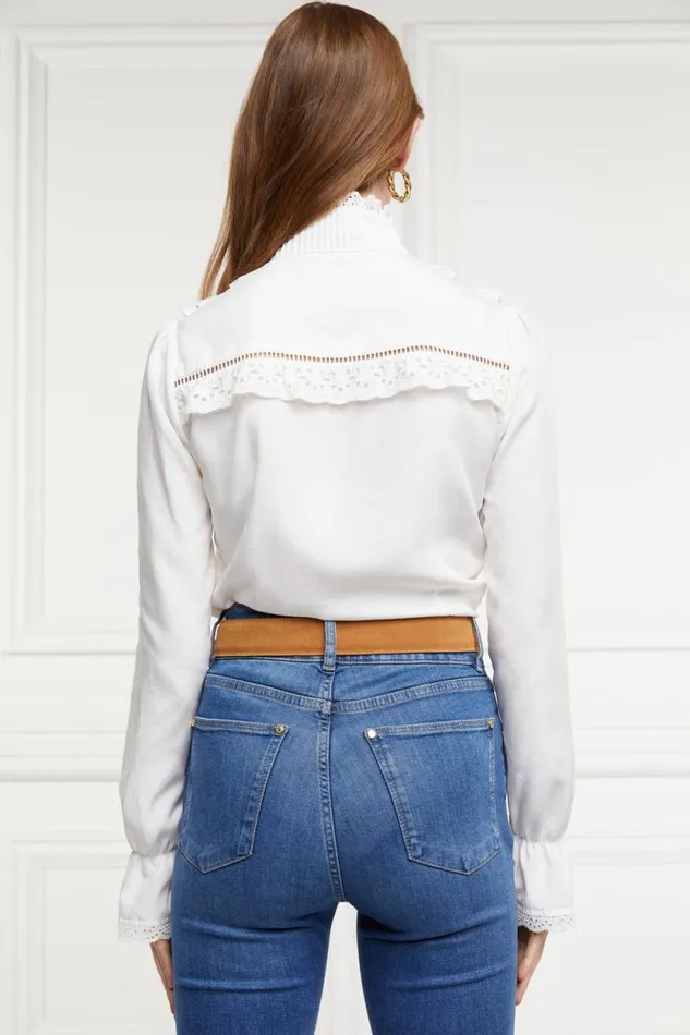 Women Audley Lace Blouse White Holland Cooper Shirts and Blouses