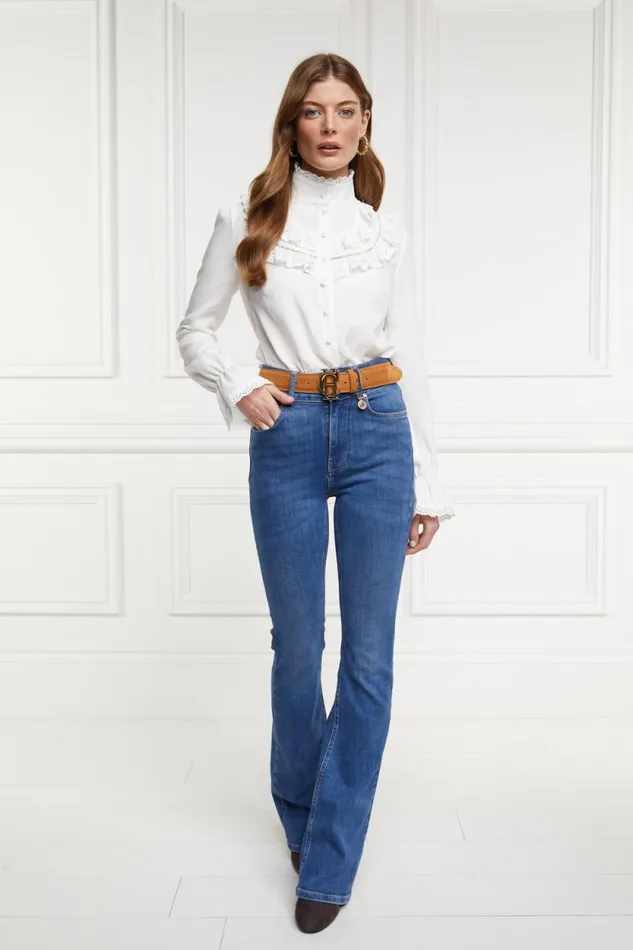 Women Audley Lace Blouse White Holland Cooper Shirts and Blouses