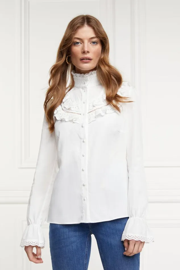 Women Audley Lace Blouse White Holland Cooper Shirts and Blouses