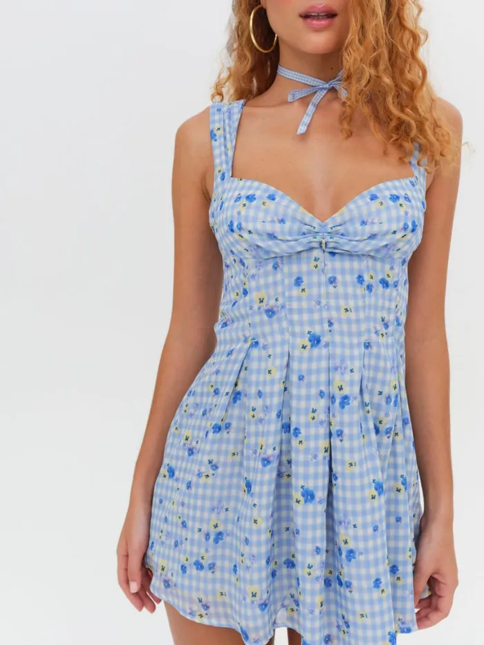 Women August Mini Dress Blue For Love and Lemons Dresses Women August Mini Dress Blue For Love and Lemons Dresses