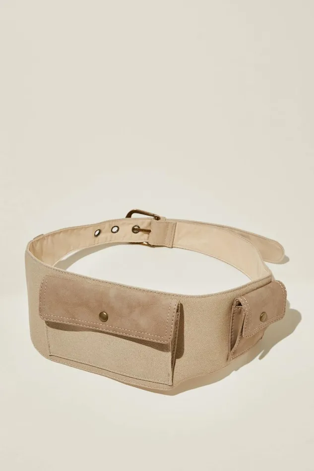 Women Bags and Belts Cotton On Stage Left Utility Belt Naturalwashed Brown