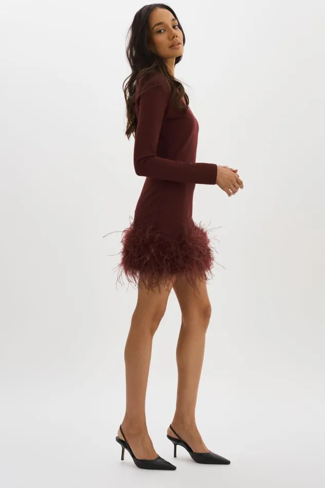 Women BAHIRA Mini Dress Mahogany LAMARQUE Dresses
