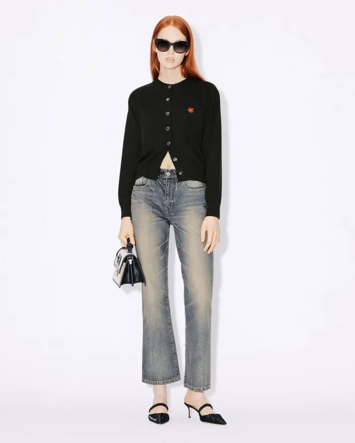 Women BARA Cropped Jeans In Japanese Denim Stone Bl Dirty Blue Denim Kenzo Pants And Shorts