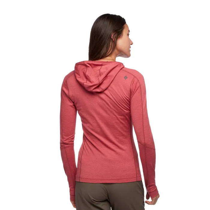 Women Baselayers Black Diamond Solution 150 Merino Quarter Zip Hoody 8211 Black Diamond