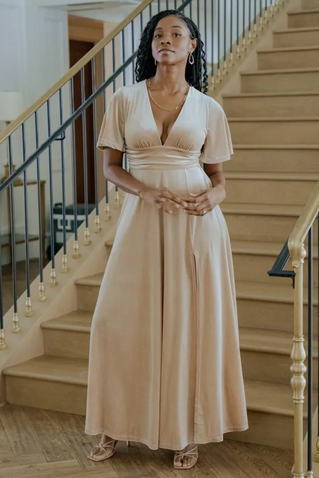 Women Berenice Velvet Maxi Dress Champagne Baltic Born The Guest Edit Women Berenice Velvet Maxi Dress Champagne Baltic Born The Guest Edit