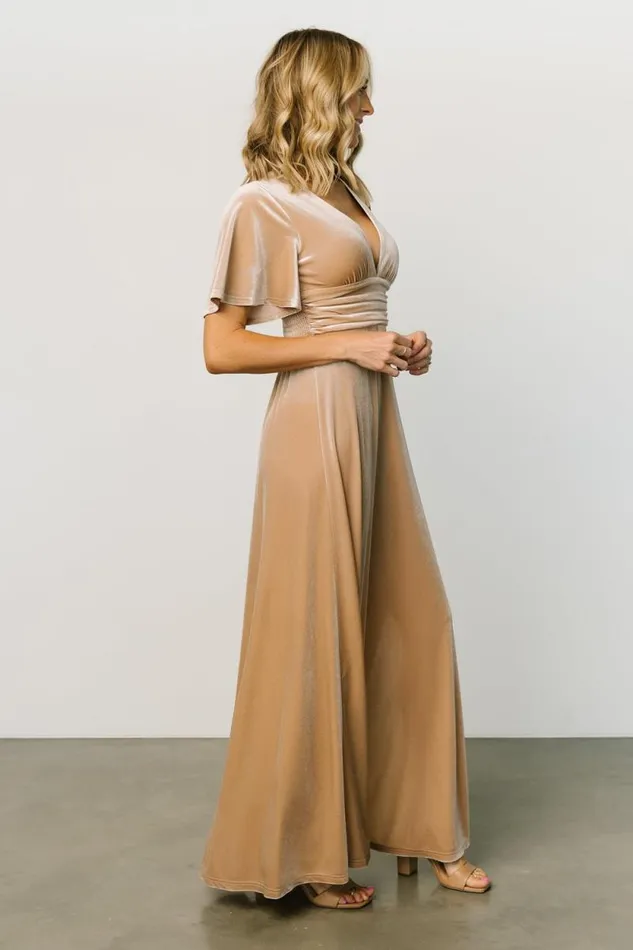 Women Berenice Velvet Maxi Dress Champagne Baltic Born The Guest Edit Women Berenice Velvet Maxi Dress Champagne Baltic Born The Guest Edit