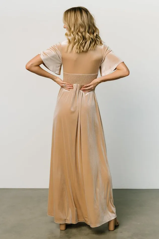 Women Berenice Velvet Maxi Dress Champagne Baltic Born The Guest Edit Women Berenice Velvet Maxi Dress Champagne Baltic Born The Guest Edit