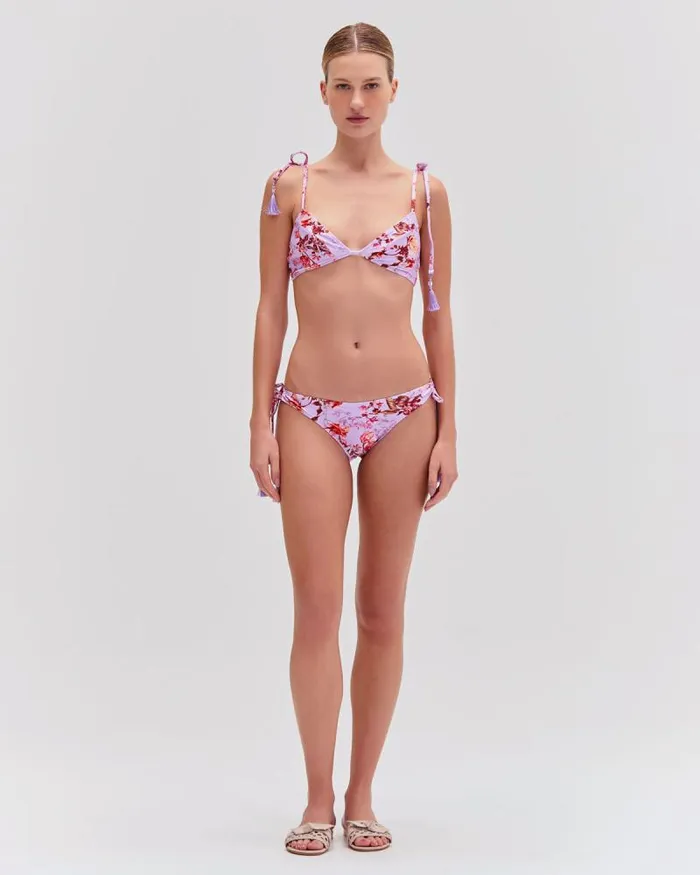 Women Bikinis PatBO Floral Haze String Bikini Bottom Violet