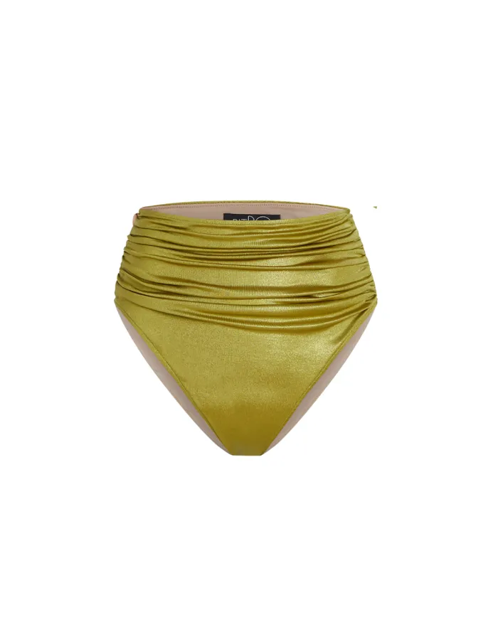 Women Bikinis PatBO Metallic Jersey Bikini Bottom FINAL SALE Absinthe