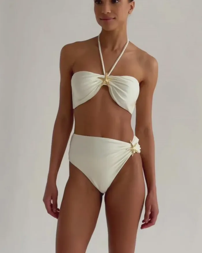 Women Bikinis PatBO Starfish Bikini Bottom EXCLUSIVE White
