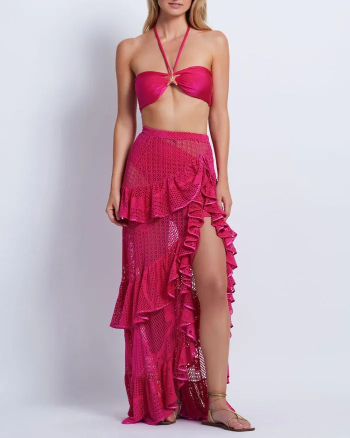 Women Bikinis PatBO Starfish Bikini Top Cerise