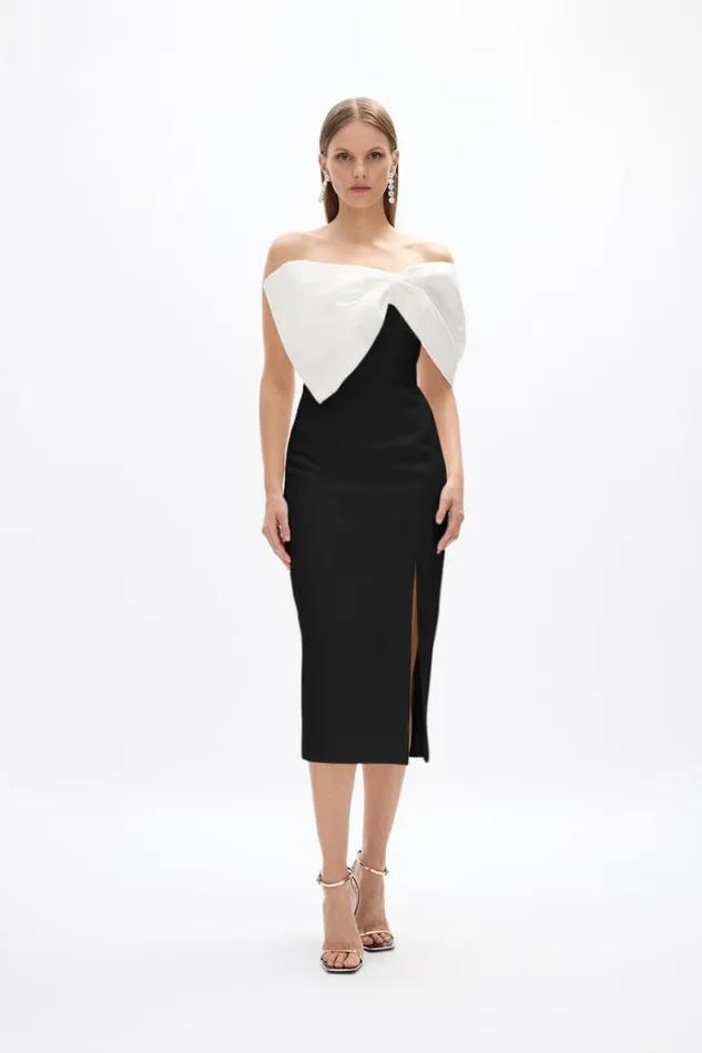 Women Black Dresses Rachel Gilbert Kace Dress In BlackIvory Women Black Dresses Rachel Gilbert Kace Dress In BlackIvory